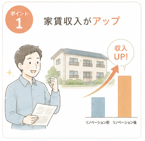 家賃収入がアップ